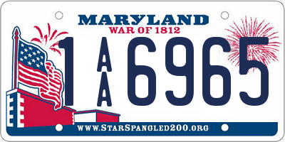 MD license plate 1AA6965