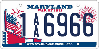 MD license plate 1AA6966