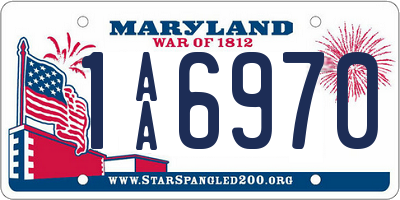 MD license plate 1AA6970