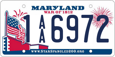 MD license plate 1AA6972