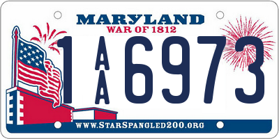 MD license plate 1AA6973