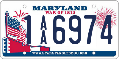 MD license plate 1AA6974