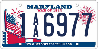 MD license plate 1AA6977