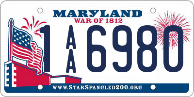 MD license plate 1AA6980