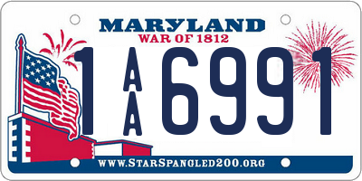 MD license plate 1AA6991