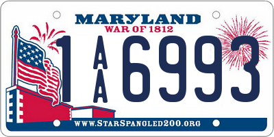 MD license plate 1AA6993