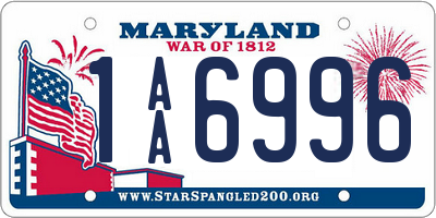 MD license plate 1AA6996