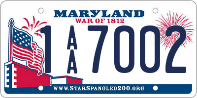 MD license plate 1AA7002