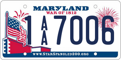 MD license plate 1AA7006