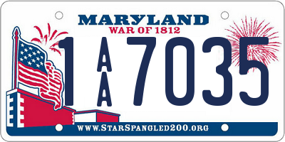 MD license plate 1AA7035