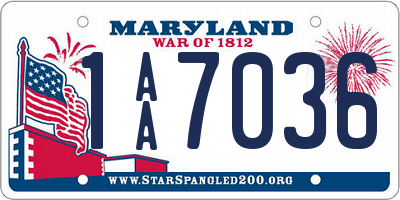MD license plate 1AA7036
