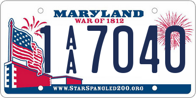 MD license plate 1AA7040