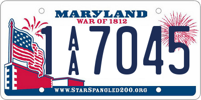 MD license plate 1AA7045