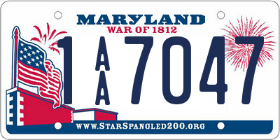 MD license plate 1AA7047