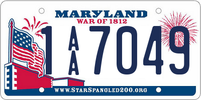 MD license plate 1AA7049