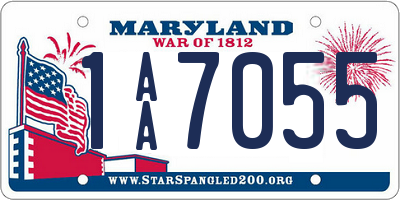 MD license plate 1AA7055