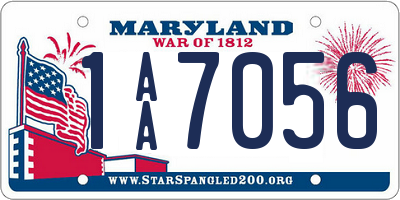 MD license plate 1AA7056