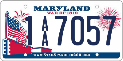 MD license plate 1AA7057