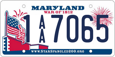 MD license plate 1AA7065