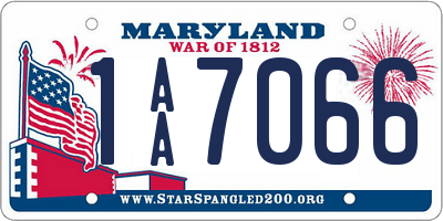 MD license plate 1AA7066