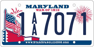 MD license plate 1AA7071