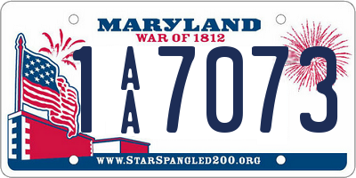 MD license plate 1AA7073