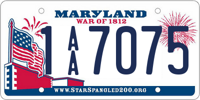 MD license plate 1AA7075