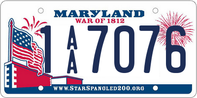 MD license plate 1AA7076