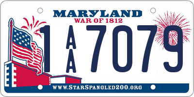 MD license plate 1AA7079