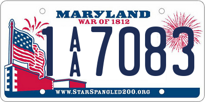 MD license plate 1AA7083