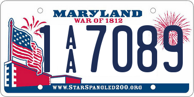 MD license plate 1AA7089