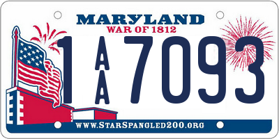 MD license plate 1AA7093