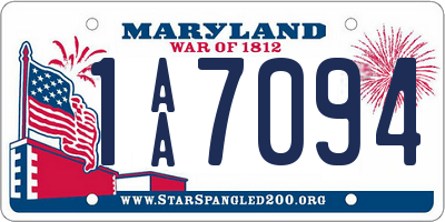 MD license plate 1AA7094