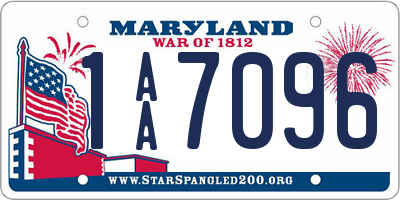 MD license plate 1AA7096