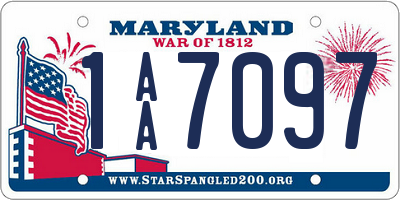 MD license plate 1AA7097