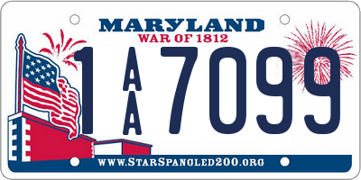 MD license plate 1AA7099