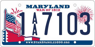 MD license plate 1AA7103