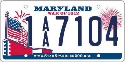 MD license plate 1AA7104