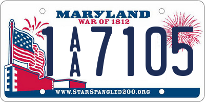 MD license plate 1AA7105