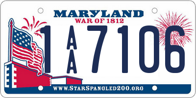 MD license plate 1AA7106