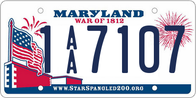 MD license plate 1AA7107