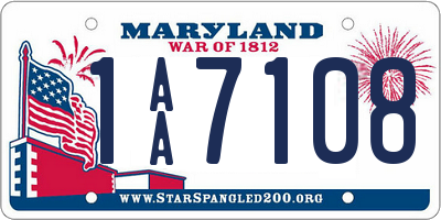 MD license plate 1AA7108