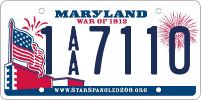 MD license plate 1AA7110