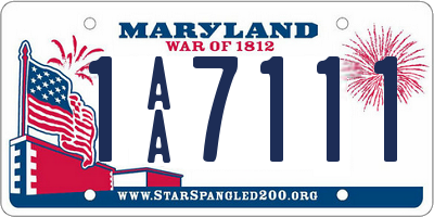 MD license plate 1AA7111