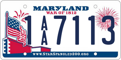 MD license plate 1AA7113