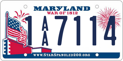 MD license plate 1AA7114