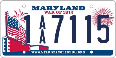 MD license plate 1AA7115