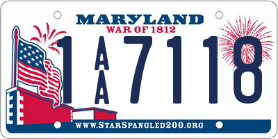 MD license plate 1AA7118