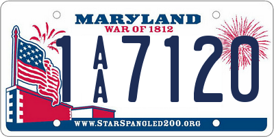 MD license plate 1AA7120