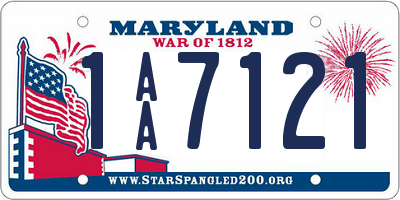 MD license plate 1AA7121